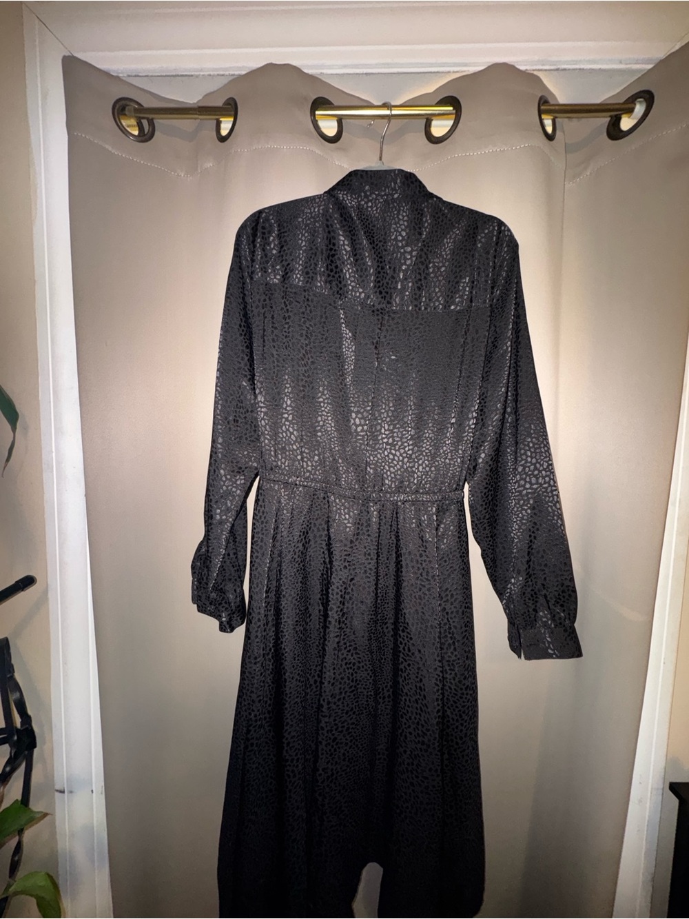 Lane Bryant Black Long Sleeve Midi Wrap Dress - Picture 2 of 2